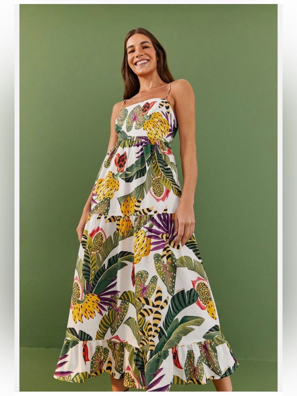 FARM Rio Striped Forest Maxi Dress